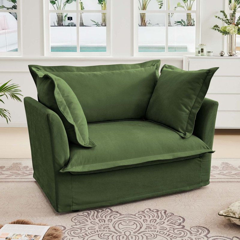Canapé Comfy, H 34,64 po x l 49,01 po x P 33,07 po, Chenille verte
