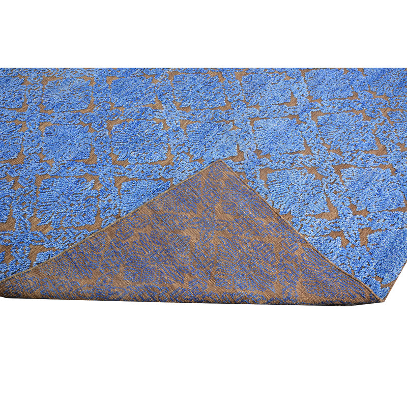 Wool Moroccan Area Rug in Blue, Rectangle 8' x 10'