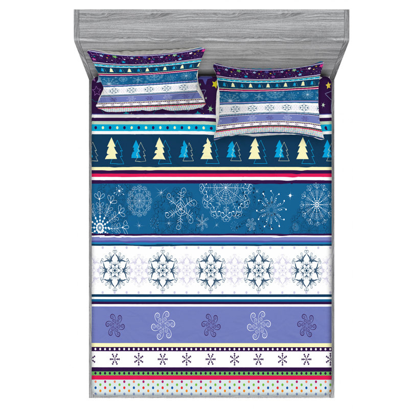 Microfiber Floral Sheet Set, Full Sheet Set + Fitted Sheet + 2 Pillowcases
