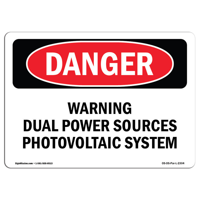 Signe de danger, H 12 po x l 18 po x P 0,1 po