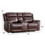 Causeuse inclinable manuelle en cuir véritable de 75 po de largeur avec console centrale et porte-gobelets (ensemble de 2)