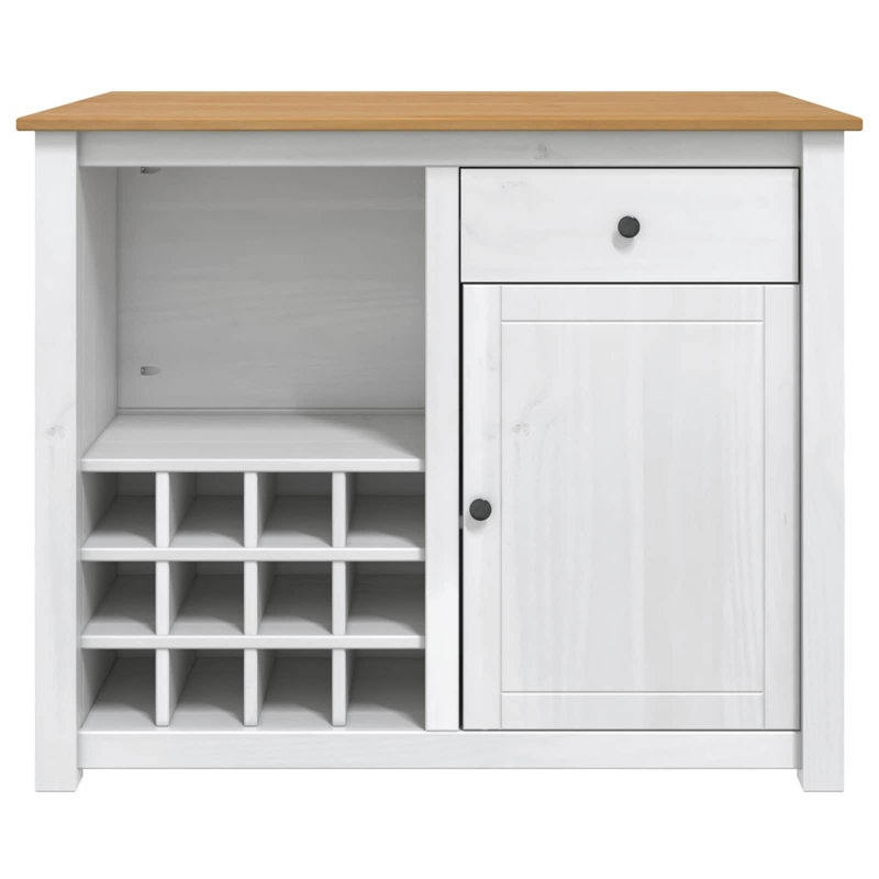 Solid Wood Kitchen Island, White