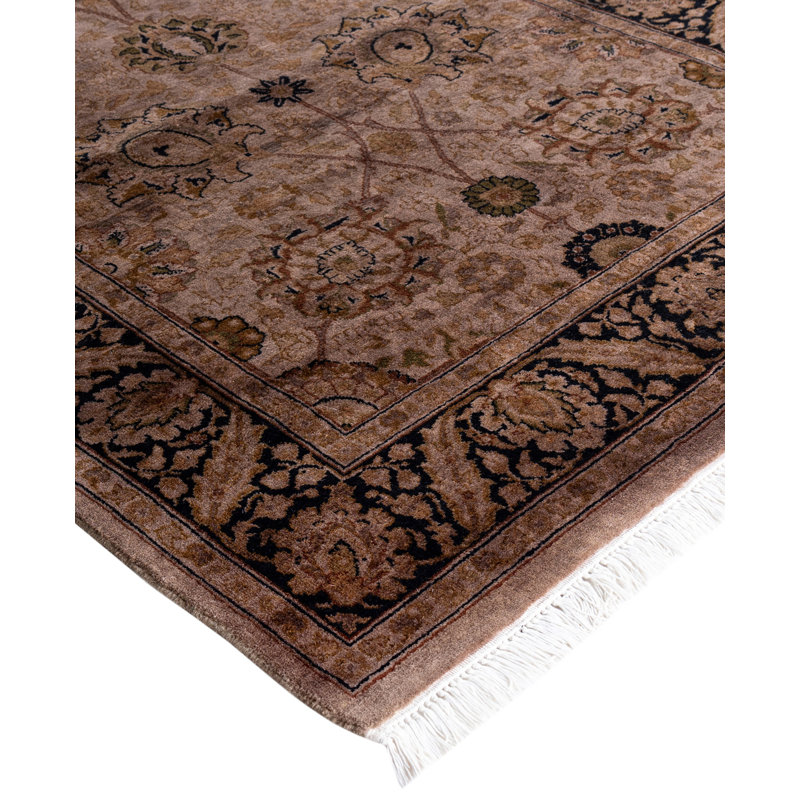 Overdyed Hand-Knotted Wool Modern-Contemporary Brown Runner 3' 2" x 10' 1"