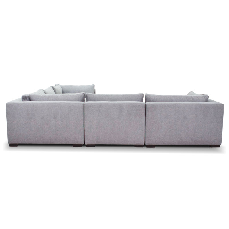 Thomas 136" Performance Fabric Modular Sectional, Gray Polyester Blend