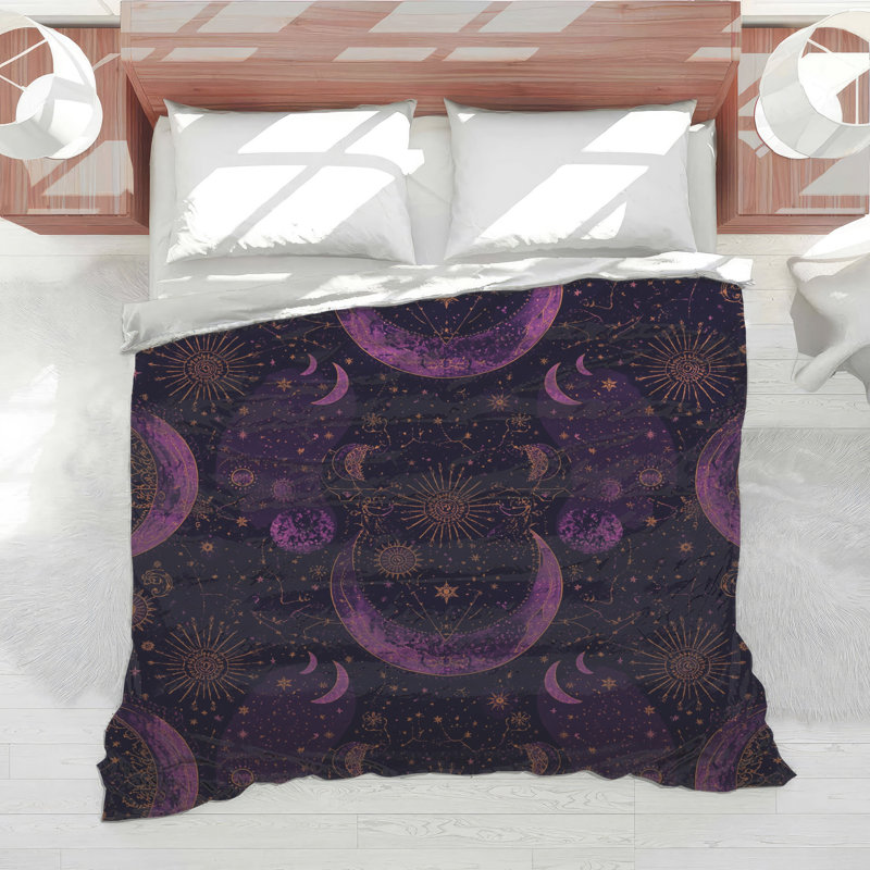 Purple Moon Celestial Art Comforter, Twin Extra Long