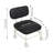 Stool With Backrest And Wheels(Grey)-1954551774