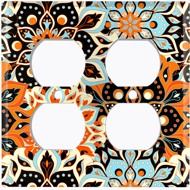 Assiette murale à 2 bandes Teal Mandala