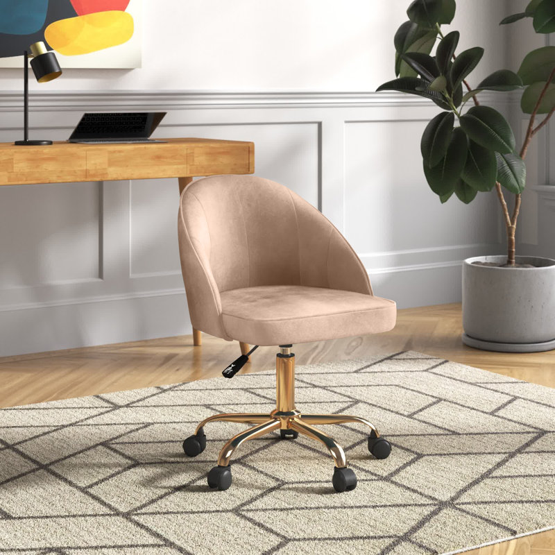 Marcellus Velvet Office Chair, Champagne