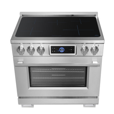 Portée à induction Maximus de 36 pouces avec friteuse à air, air sous vide, convection véritable et affichage numérique