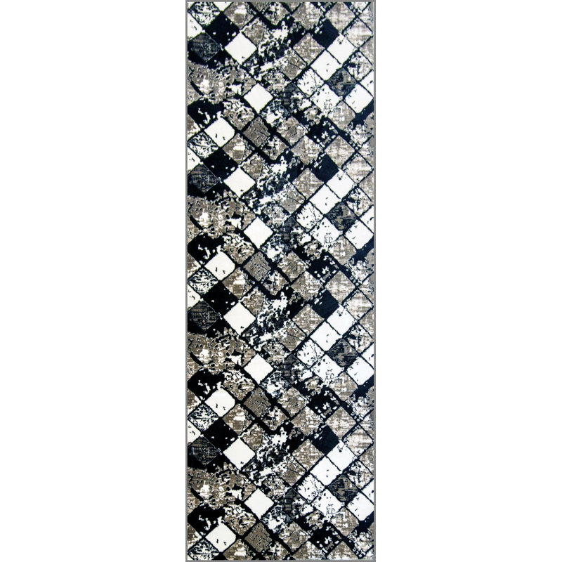 Tibbetts Print Absorbent Soft Kitchen Mat, Rectangle 1'8" x 4'11"