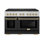 ZLINE Autograph 48 po. Cuisinière à double carburant avec plaque de cuisson DuoPro et portes noires avec accents dorés