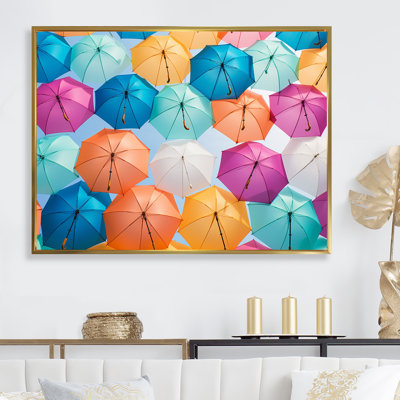 Multicolore parapluies photo moderne sur toile