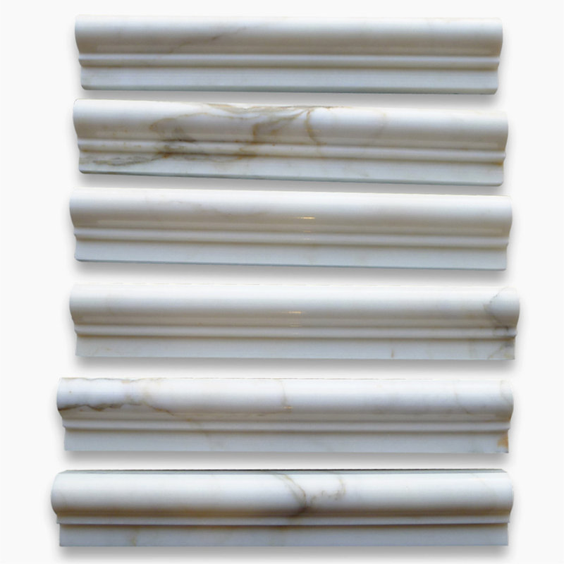 12" x 2" Marble Mosaic Wall & Floor Tile, White/Beige