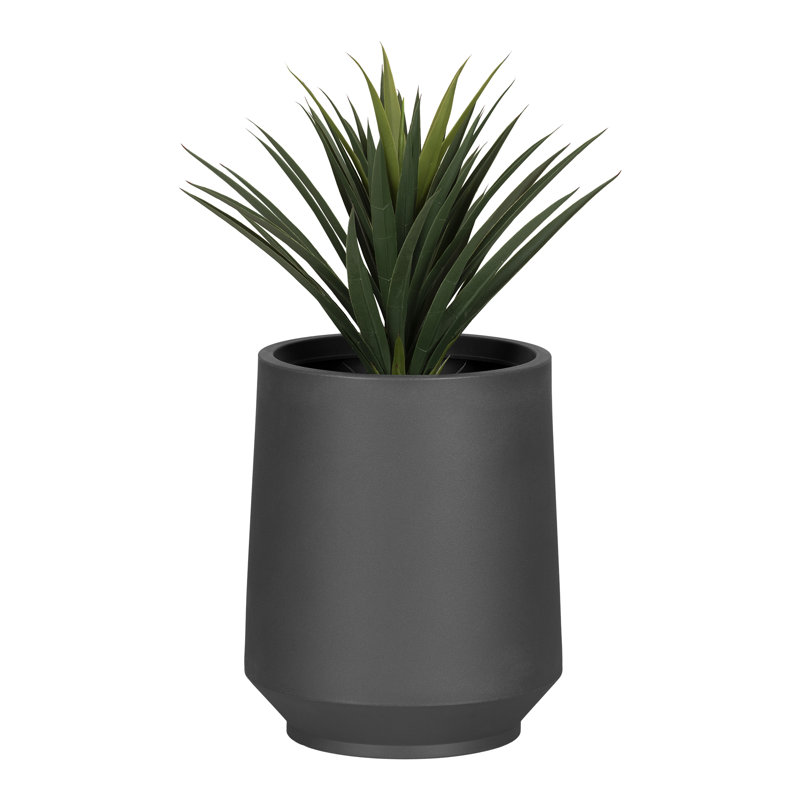 Pot à fleurs en plastique Dalya, Gris foncé, H 19,5 po x l 16,25 po x P 16,25 po