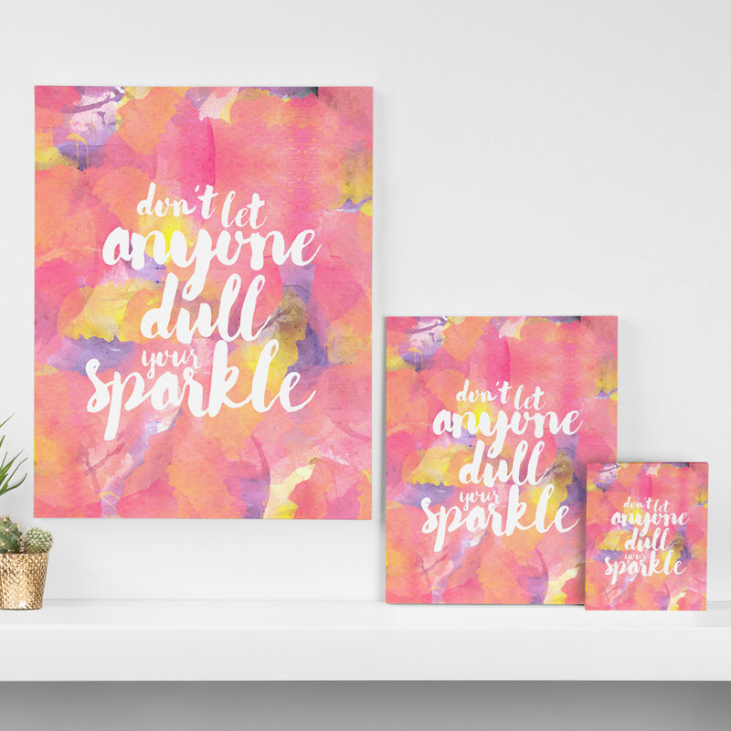 Impression d’art textuel sur toile, "Don’t Let any terne your Sparkle" par Hello Sayang, H 10 po x l 8 po x P 1,5 po
