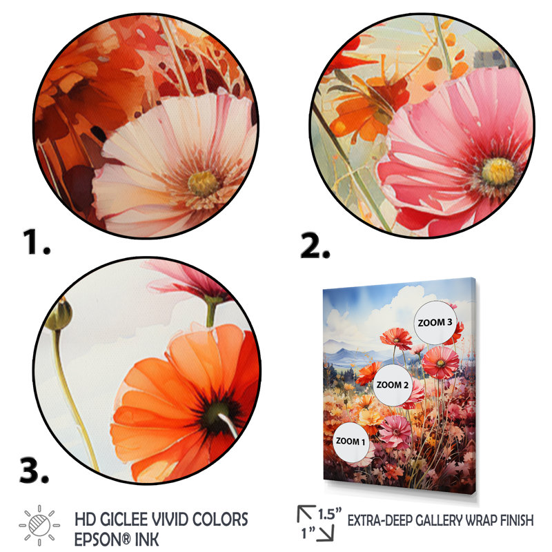 «Meadow Marigold Meadows I», reproduction sur toile florale et botanique, Toile tendue, H 44 po x l 34 po x P 1,5 po