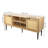Elegant Sofa Table, Foyer Table, Console Table with 2  Doors and 2 Open Shelves