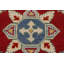 Tapis rouge Kazak à motif géométrique rouge 5 x 6