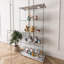Armoire de rangement moderne en verre avec lumières à DEL, armoire antique à assemblage rapide, bibliothèque en verre trempé-1064796144