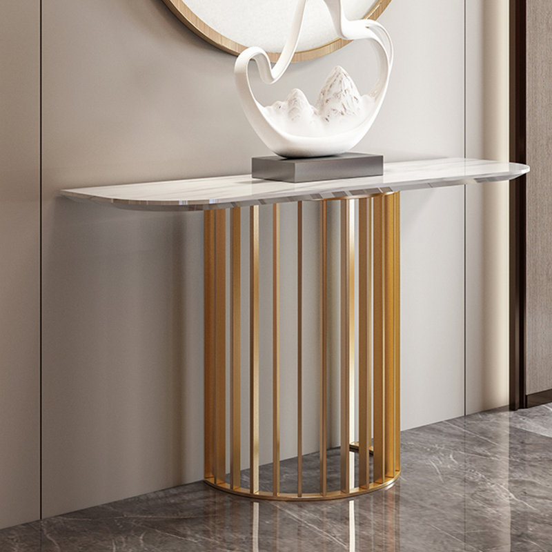 Console moderne moderne de luxe simple, H 31,5 po x l 54,3 po x P 15,7 po, Doré