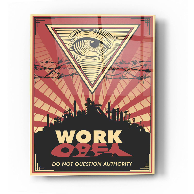 «Work», art mural en verre acrylique, H 36 po x l 24 po x P 0,2 po