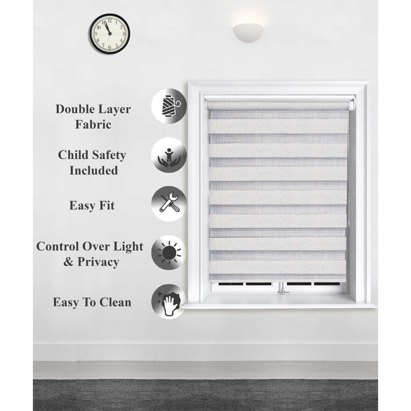 Roller Blind, 130"W x 165"L, Gray