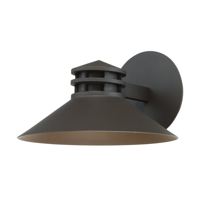 Sodor LED Outdoor Armed Sconce, Bronze, 5" H x 8" W x 9" D