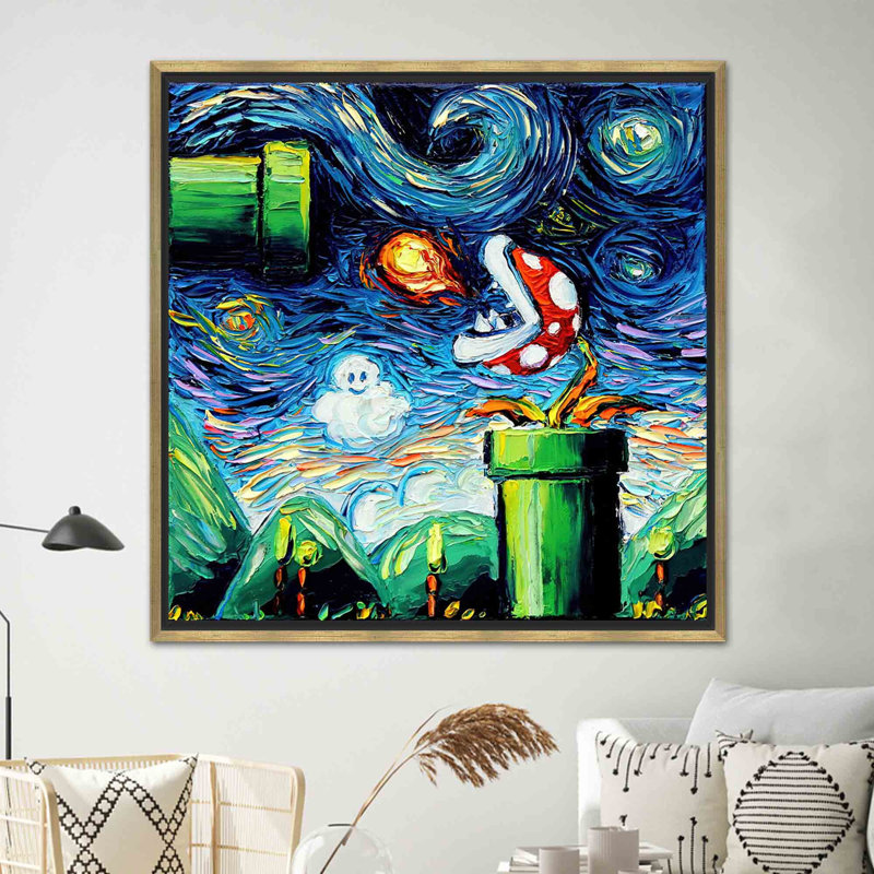 «Starry Night Homage», impression sur toile - œuvre d'art élégante inspirée de Van Gogh, 1P, H: 39,4 po x l: 39,4 po