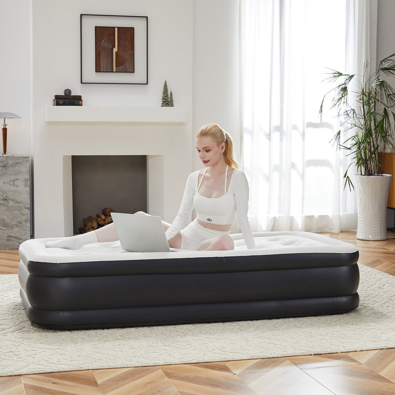 Matelas gonflable H 16 po avec matelas gonflables à pompe intégrée pour le camping, l'intérieur, les invités, 16", Queen