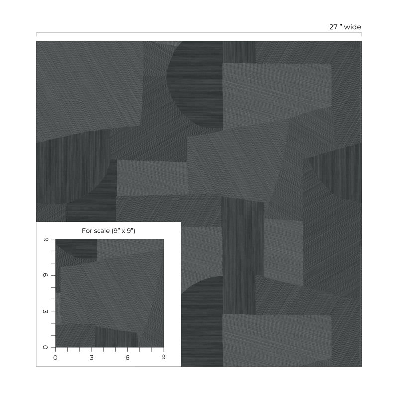 Papier peint ivoire Ivy Bronx Designs, Gris