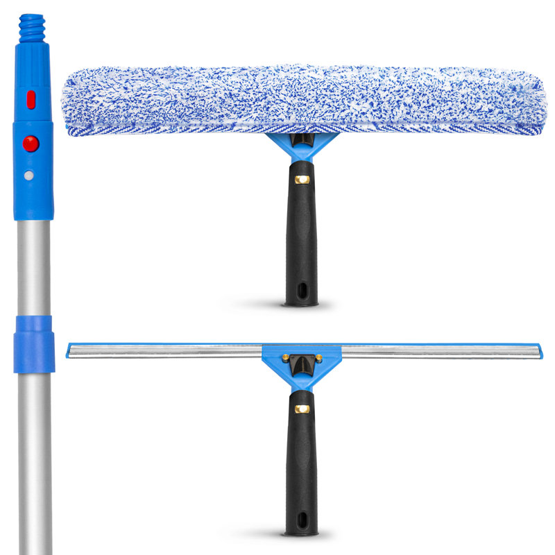 Ensemble de lavage de vitres Pro avec raclette, laveuse et mât télescopique de 6 pi, L 72 po x l 18 po x P 1 po