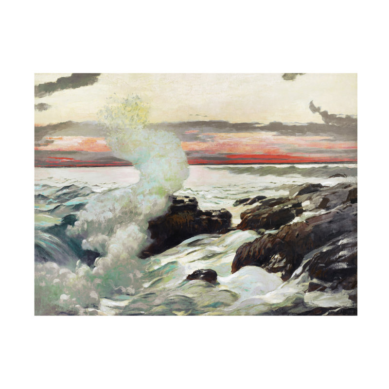 "Homer Crashing Waves II" par Winslow Homer sur toile, H 24 po x l 32 po