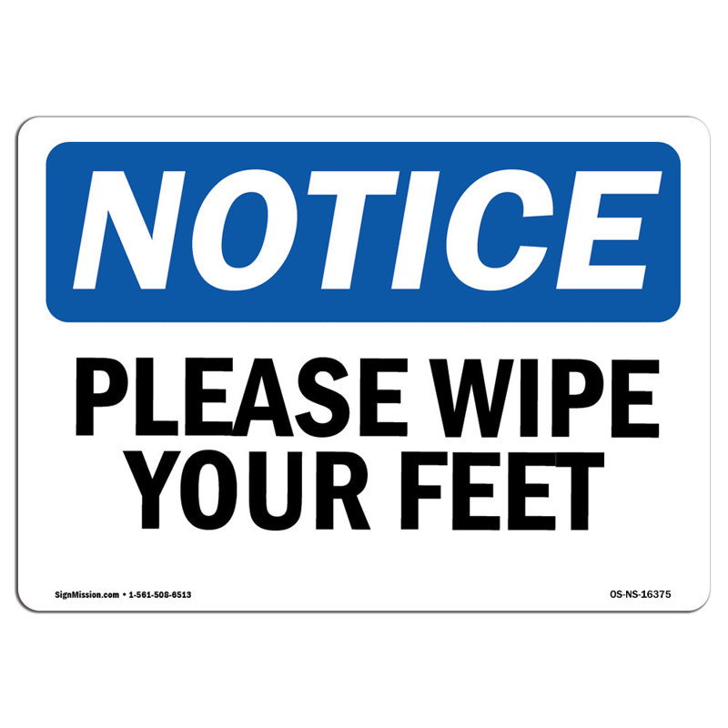 Please Wipe Your Feet Sign