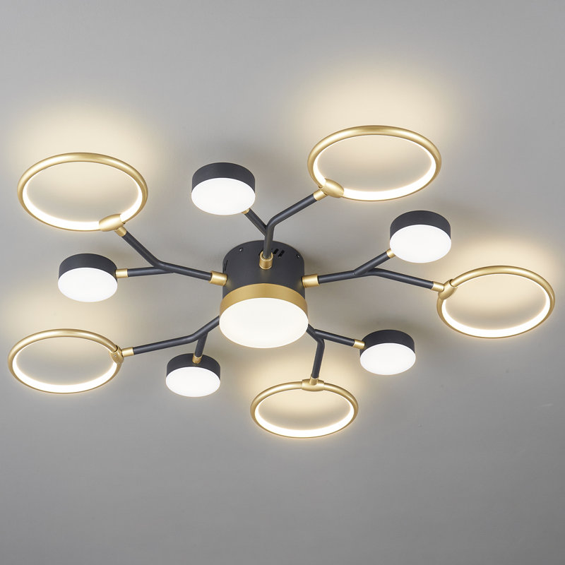 Lynetta Modern Chandeliers Light Fixture, Modern Industrial Farmhouse Led 4000k Lighting, Rustic Sputnik Chandelier Ceiling Lamp For Kitchen Bedroom Living Room Hallway
