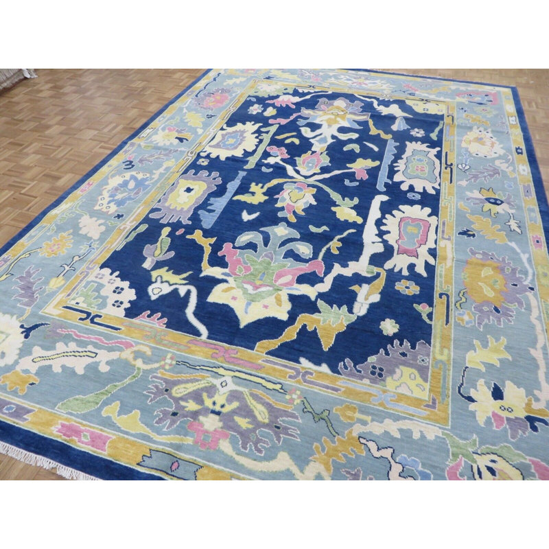 Tapis bleu denim unique 10 pi 2 po x 14 pi 1 po