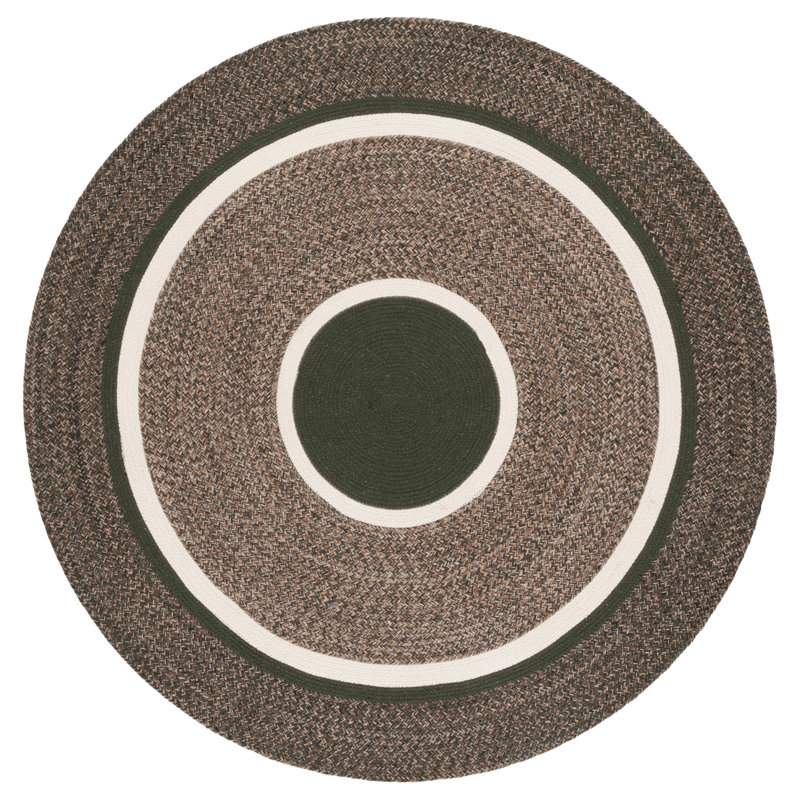 Dayasia 759 Area Rug In Green / Beige, Round 5'