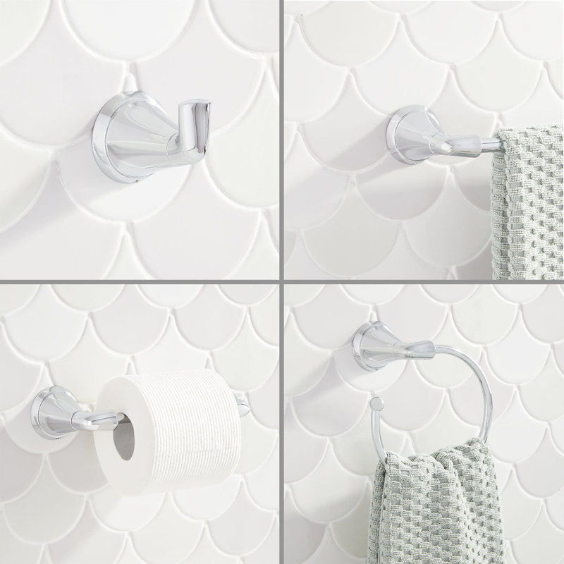 Signature Hardware Provincetown 4 - Piece Bathroom Hardware Set, Chrome