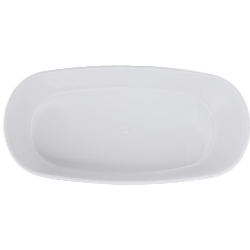 Newbury 62'' L Freestanding Soaking Bathtub, Glossy White