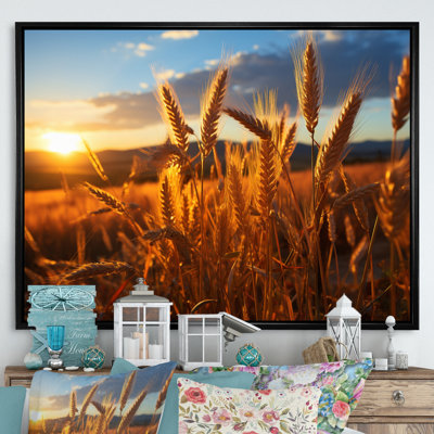 " Country Charm Golden Harvest " Mixed Media Print