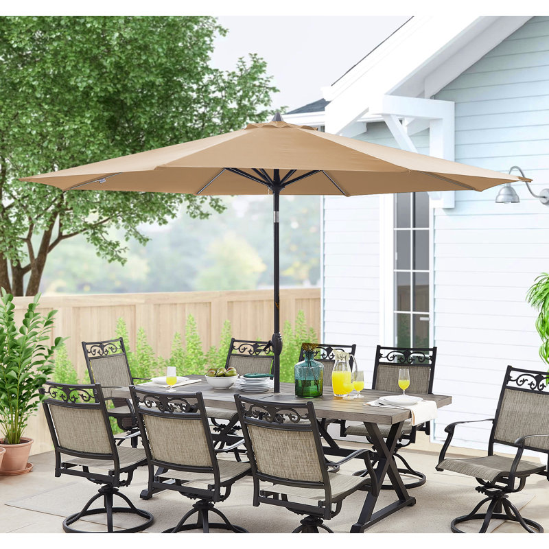 Parasol de marché 9 pi / 11 pi Sunbrella, 11 pi, Beige chiné