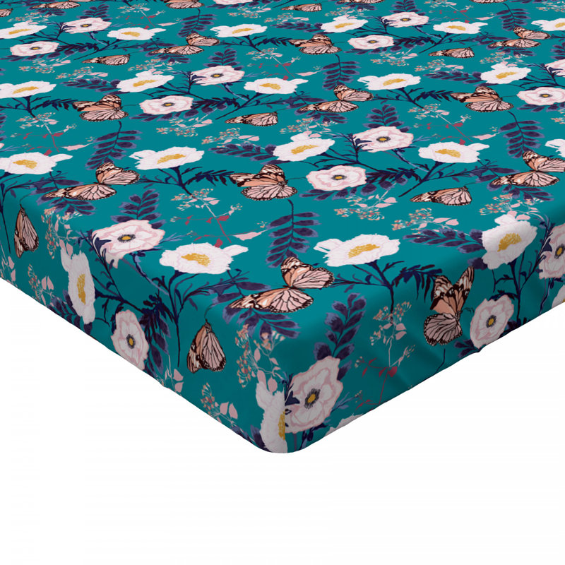 Microfiber Floral Fitted Sheet, Full Fitted Sheet