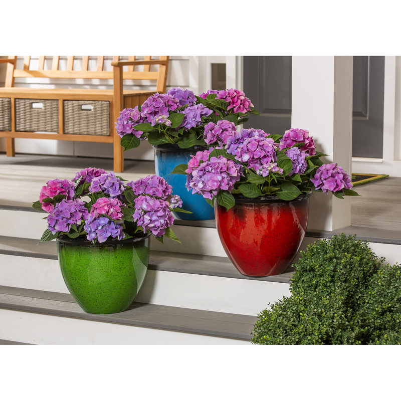 Pot à fleurs en résine Jainil, Rouge