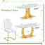 Ensemble de salle à manger en verre trempé marbré avec base transformable et fauteuils en forme de U, parfait pour les intérieurs minimalistes modernes-1772788296-1772788297