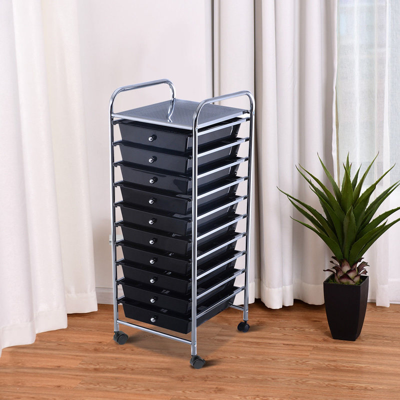 Eidson 10 Drawer Storage Drawer, Black
