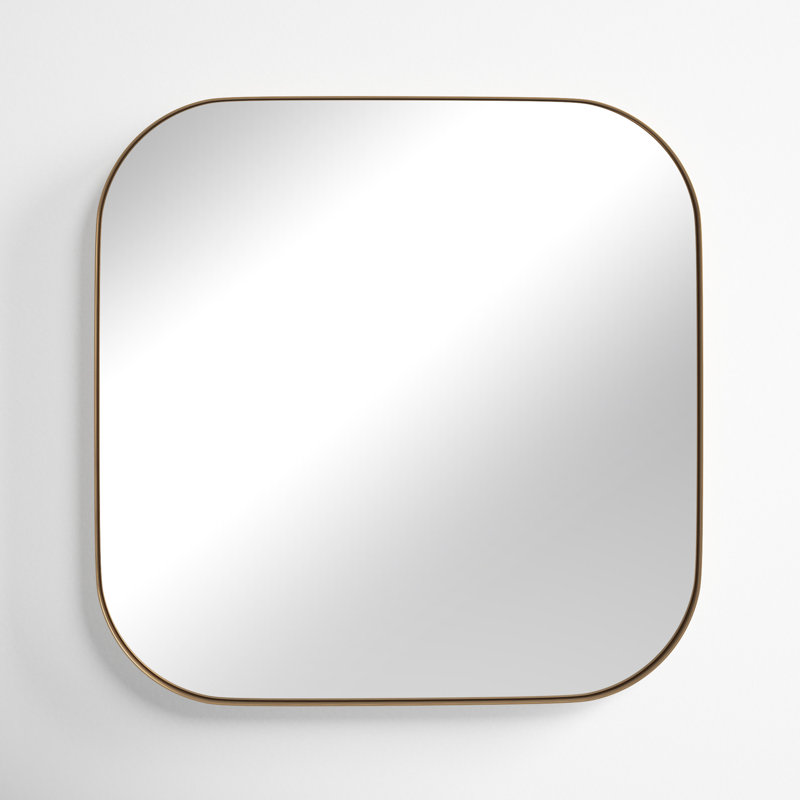 Slade Metal Flat Mirror, 24" x 24", Gold