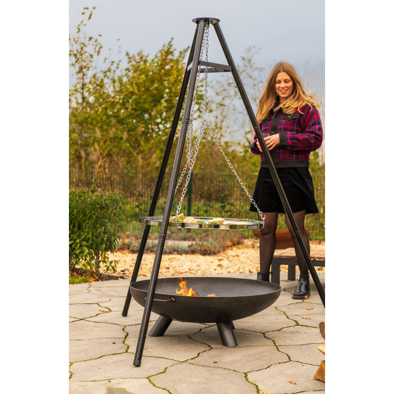 130cm Round Steel Fire Pit Log Grate