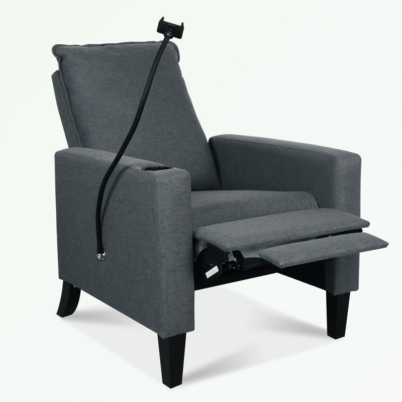 Ravaughn Upholstered Home Theater Seating, Gray Polyester