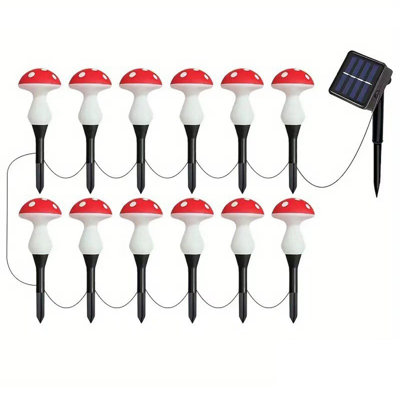Solar mushroom lamp Solar Lights  Garden Decorations  Waterproof Decorations  Colorful Lights  Outdoor LED Light String  12LED Mushrooms