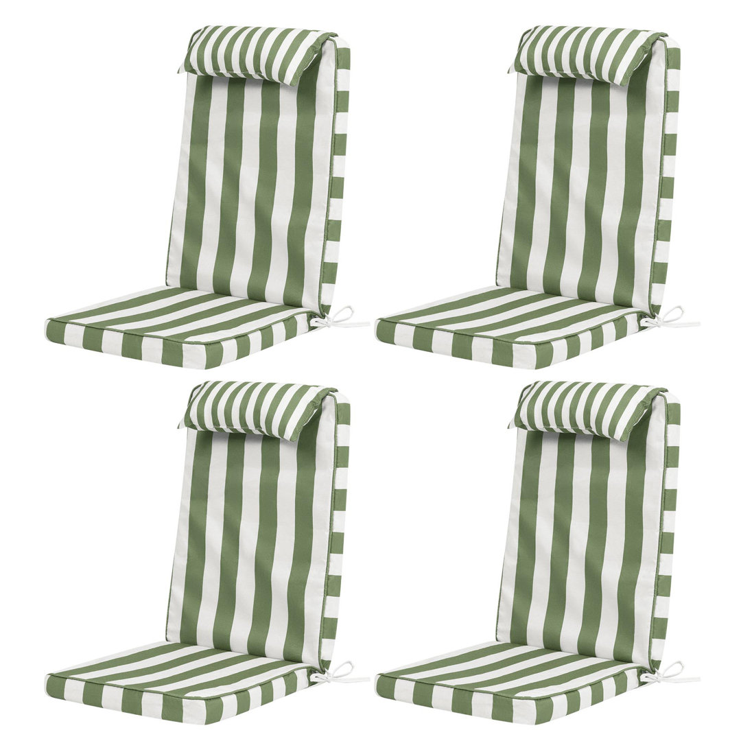 Deck Outdoor High Back Seat Pad, Pack of 4