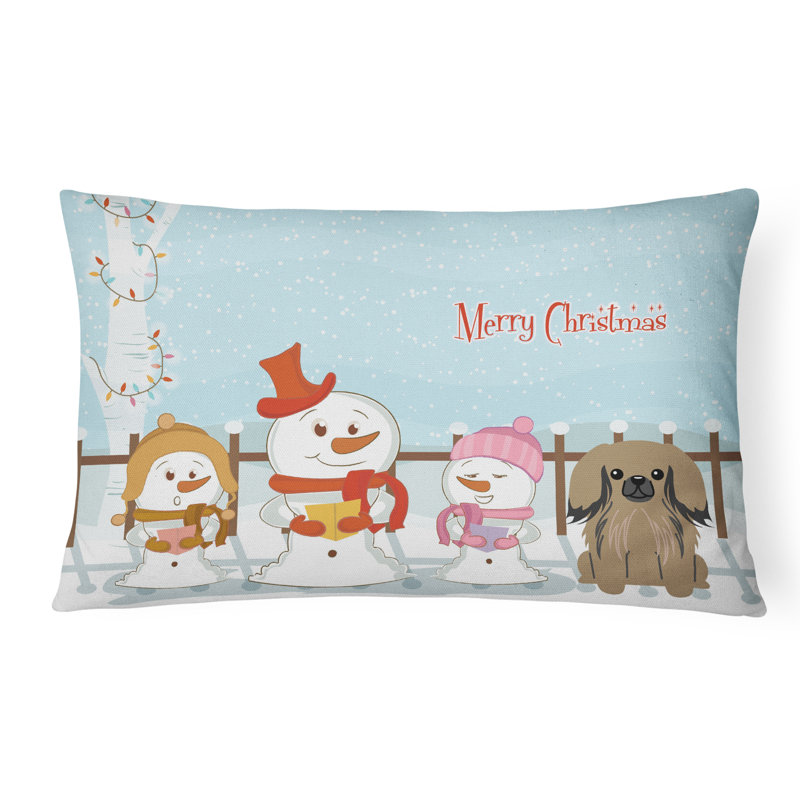 Coussin lombaire intérieur / extérieur Merry Christmas, Brun clair